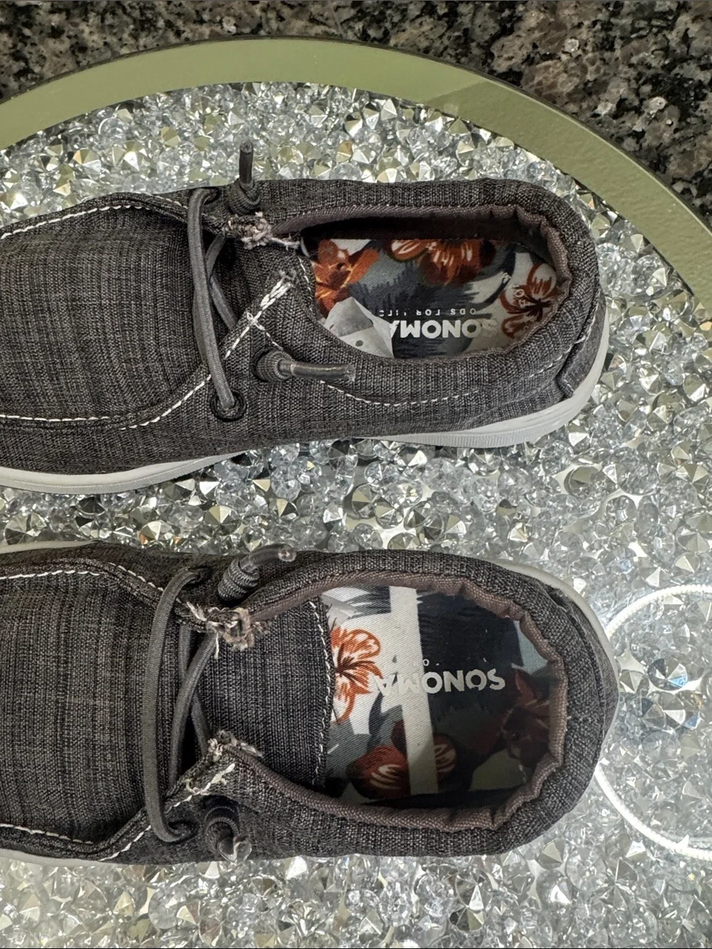 Sonoma Charcoal Fabric Slip-On Sneakers NWOT 2